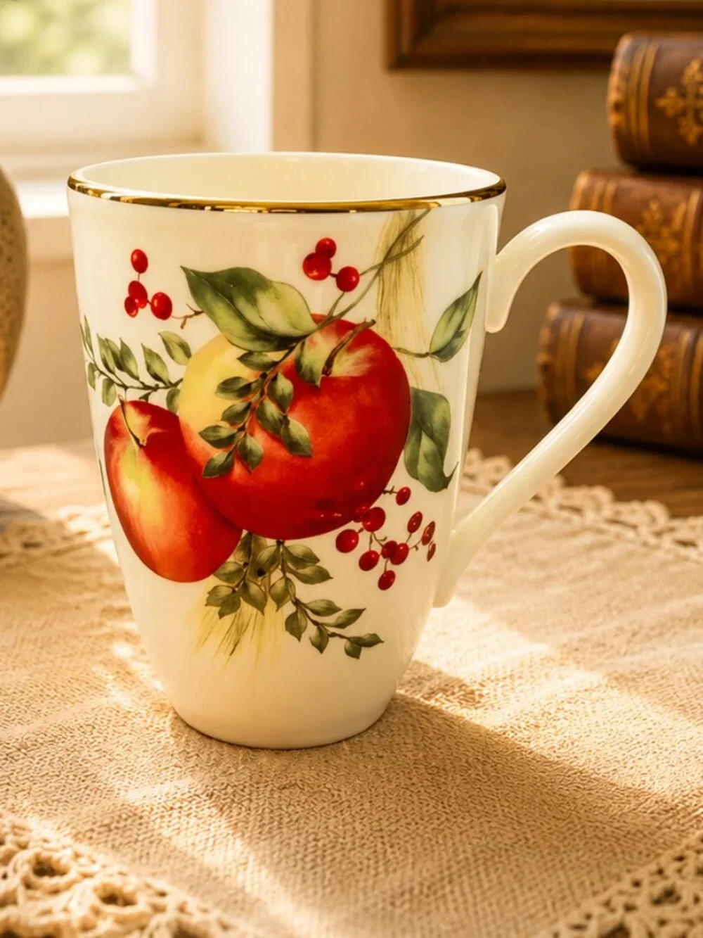 Vintage Lenox Williamsburg Boxwood & Pine Coffee Mugs Set